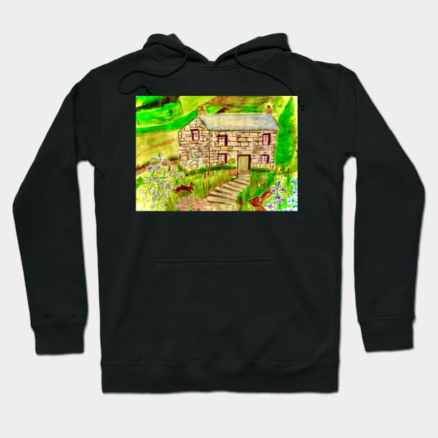 Storybook Cottage Hoodie by YollieBeeArt